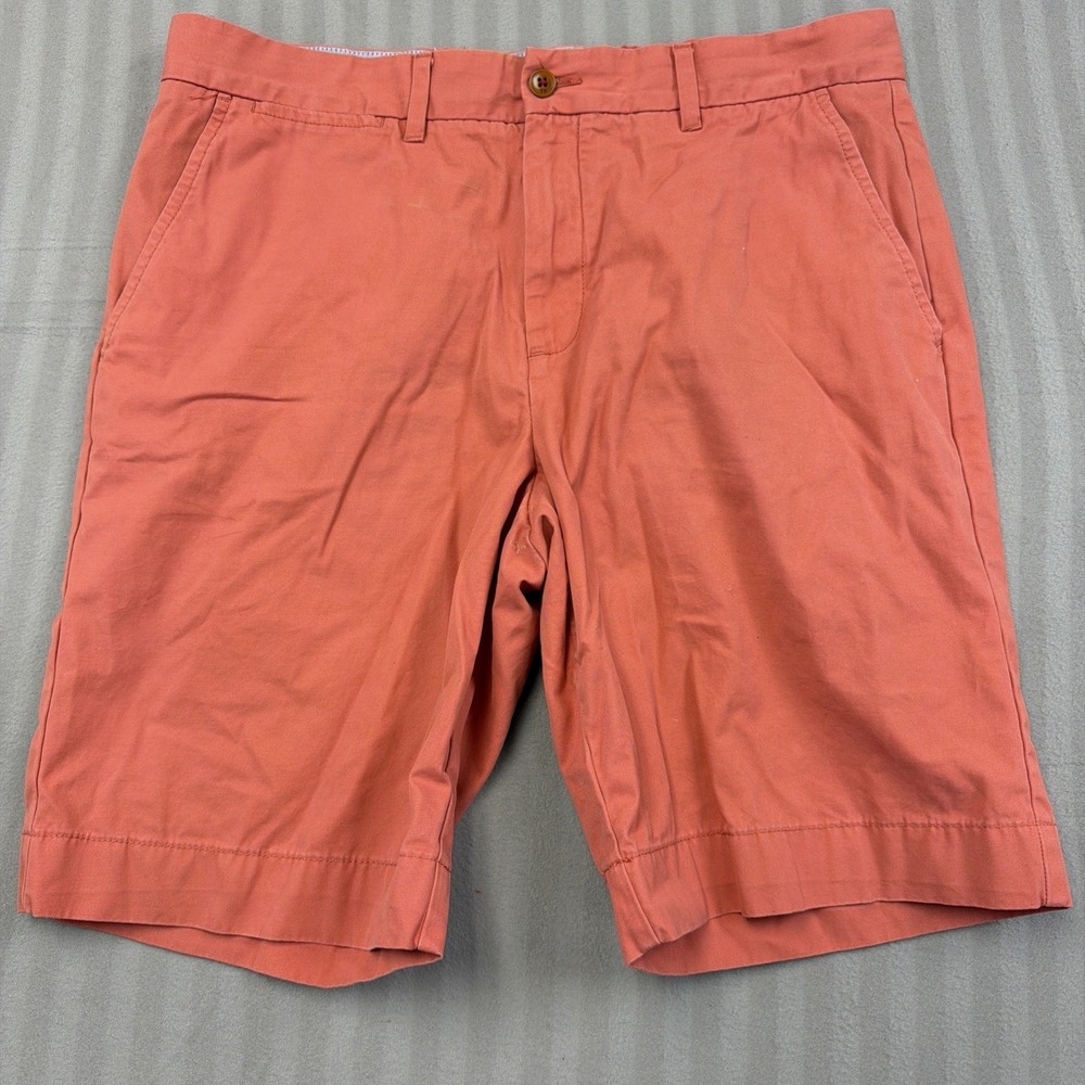 Tommy Hilfiger Shorts Men 36 Peach Pink Chino Flat Front Classic Fit Casual